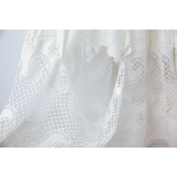 Maje Embroidered Ruffled Maxi Dress in White - Picture 9 of 9